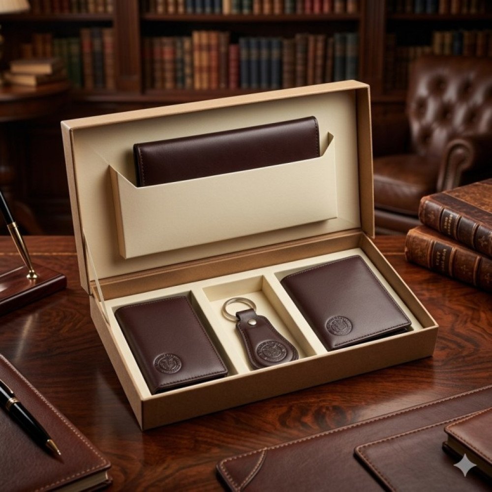 Dark Brown Luxury Leather Gift Set – Premium Quality with 5-Year Guarantee
