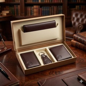 Dark Brown Luxury Leather Gift Set – Premium Quality with 5-Year Guarantee