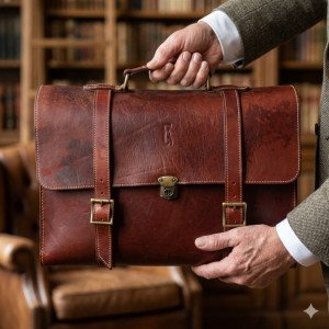 Leather Briefcase – RAIL (brown)
