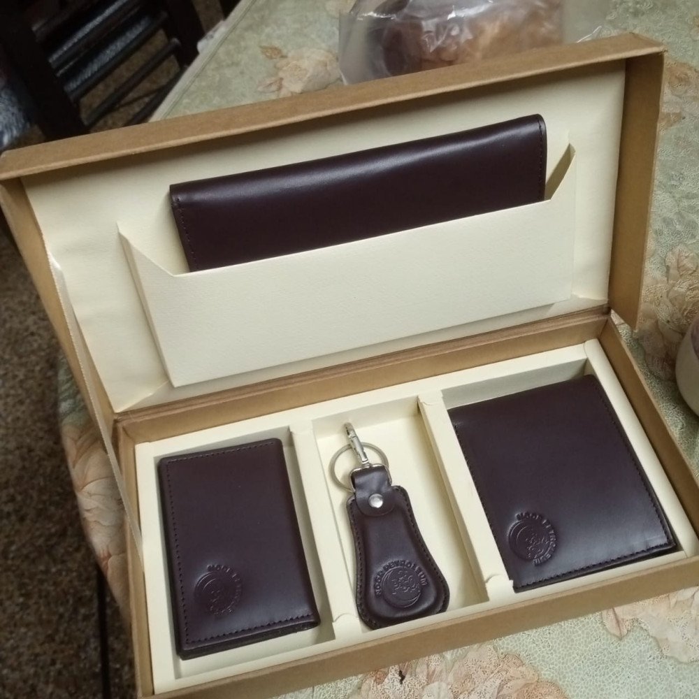 Dark Brown Luxury Leather Gift Set – Premium Quality with 5-Year Guarantee