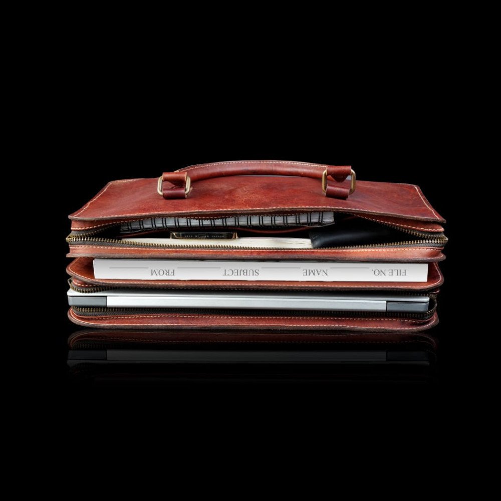 Leather Briefcase – RAIL (brown)