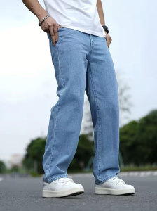 Men's straight-leg jeans, loose wide-leg jeans, cargo hip-hop jeans, stylish versatile long pants
